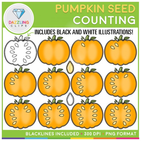 Pumpkin Seeds Counting Clip Art
