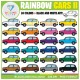 Rainbow Vehicles Clip Art BUNDLE! (+ BONUS Bicycles)