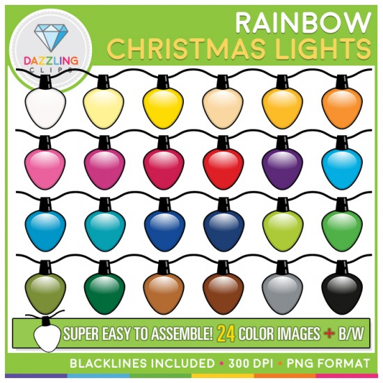 Christmas Rainbow Clip Art MEGA Bundle! 200 Images!
