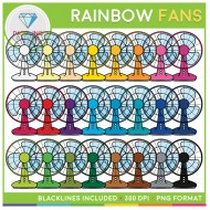 Rainbow Fans Clip Art