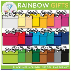 Rainbow Gifts Clip Art