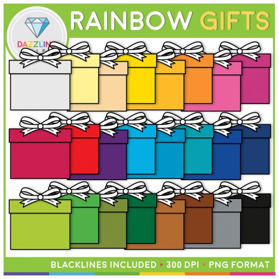 Rainbow Gifts Clip Art