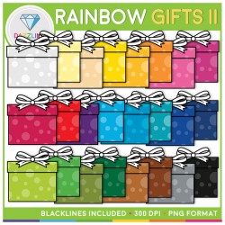 Rainbow Gifts Clip Art Set II