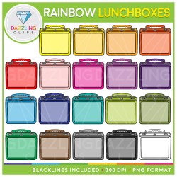 Rainbow Lunchboxes Clip Art