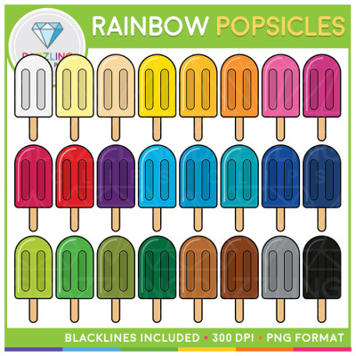Rainbow Popsicle Clip Art