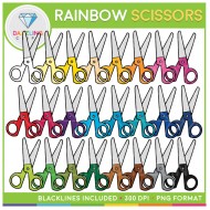 Rainbow Scissors Clip Art