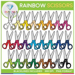 Rainbow Scissors Clip Art