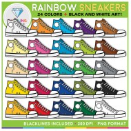 Rainbow Sneakers Clip Art