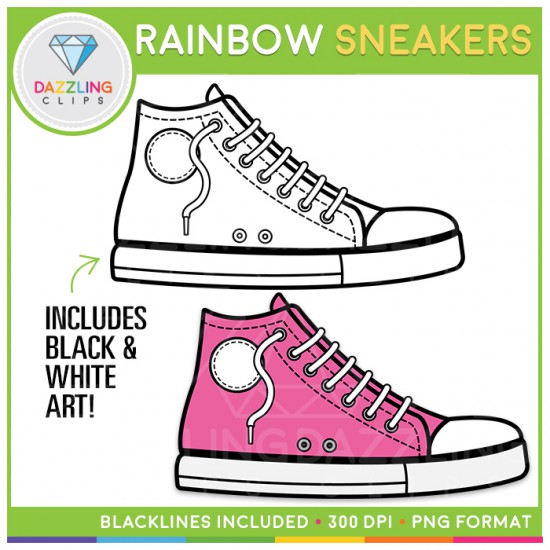 Rainbow Sneakers Clip Art