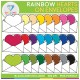 Valentine Rainbow Items Clip Art Bundle