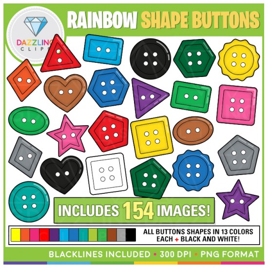 Rainbow Shape Buttons Clip Art