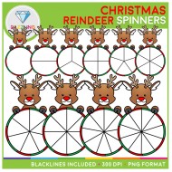Christmas Reindeer Spinners Clip Art