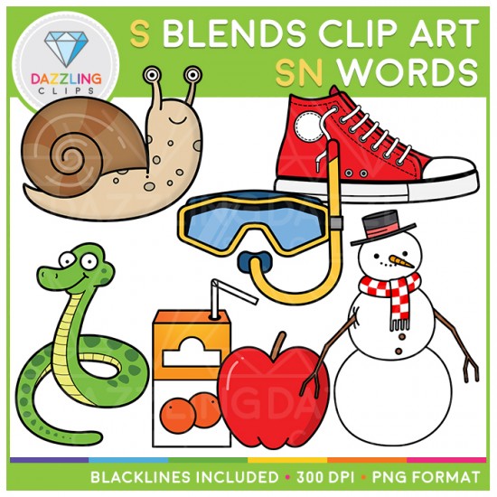 S Blends: SN Words Clip Art