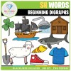 Beginning Digraphs SH Words Clip Art