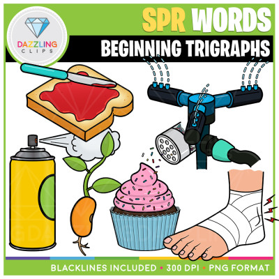 SPR Words: Beginning Trigraphs Clipart