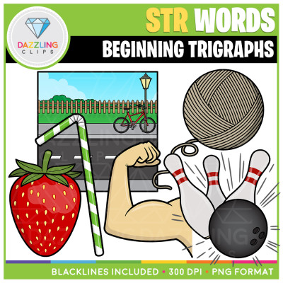 STR Words: Beginning Trigraphs Clipart