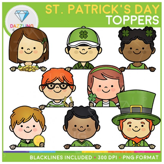 St. Patrick's Day Toppers Clip Art