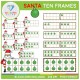 Christmas Santa Ten Frames Clip Art