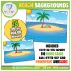 Beach Backgrounds Clip Art - For BOOM CARDS, POWERPOINT and GOOGLE SLIDES!