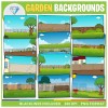 Garden / Backyard Backgrounds Clip Art - For BOOM CARDS, POWERPOINT and GOOGLE SLIDES!
