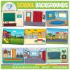 School Backgrounds Clip Art - For BOOM CARDS, POWERPOINT and GOOGLE SLIDES!