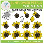 Sunflower Petals Counting Clip Art