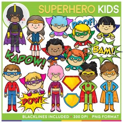 Superhero Kids Clip Art