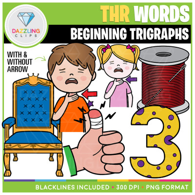 THR Words: Beginning Trigraphs Clipart
