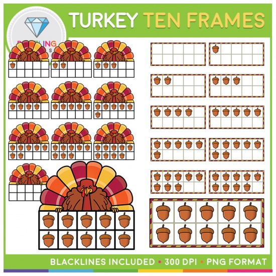 Turkey Ten Frames Clip Art