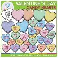 Valentine's Day Candy Hearts Clip Art