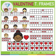Valentine Ten Frames Clip Art