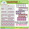 Valentine Hearts Ten Frames Clip Art