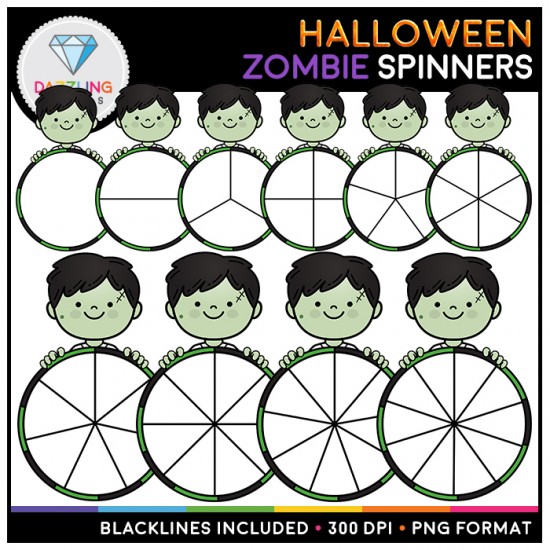 Halloween Spinners Clipart BUNDLE! 120 images!